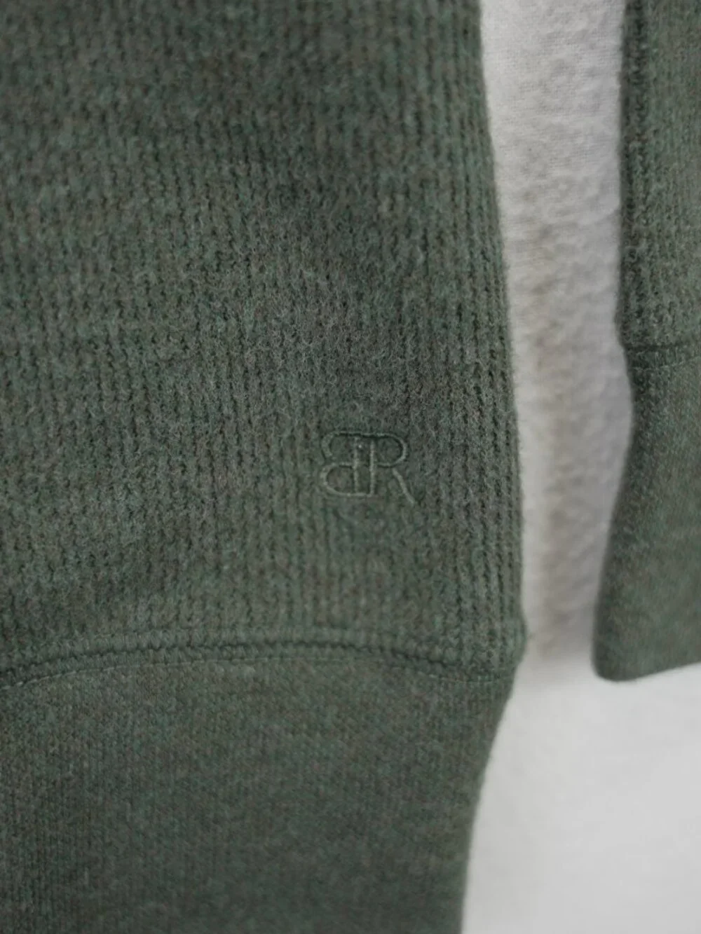 NWT Banana Republic Mens Waffle Quarter Zip Pullover, Green S‎